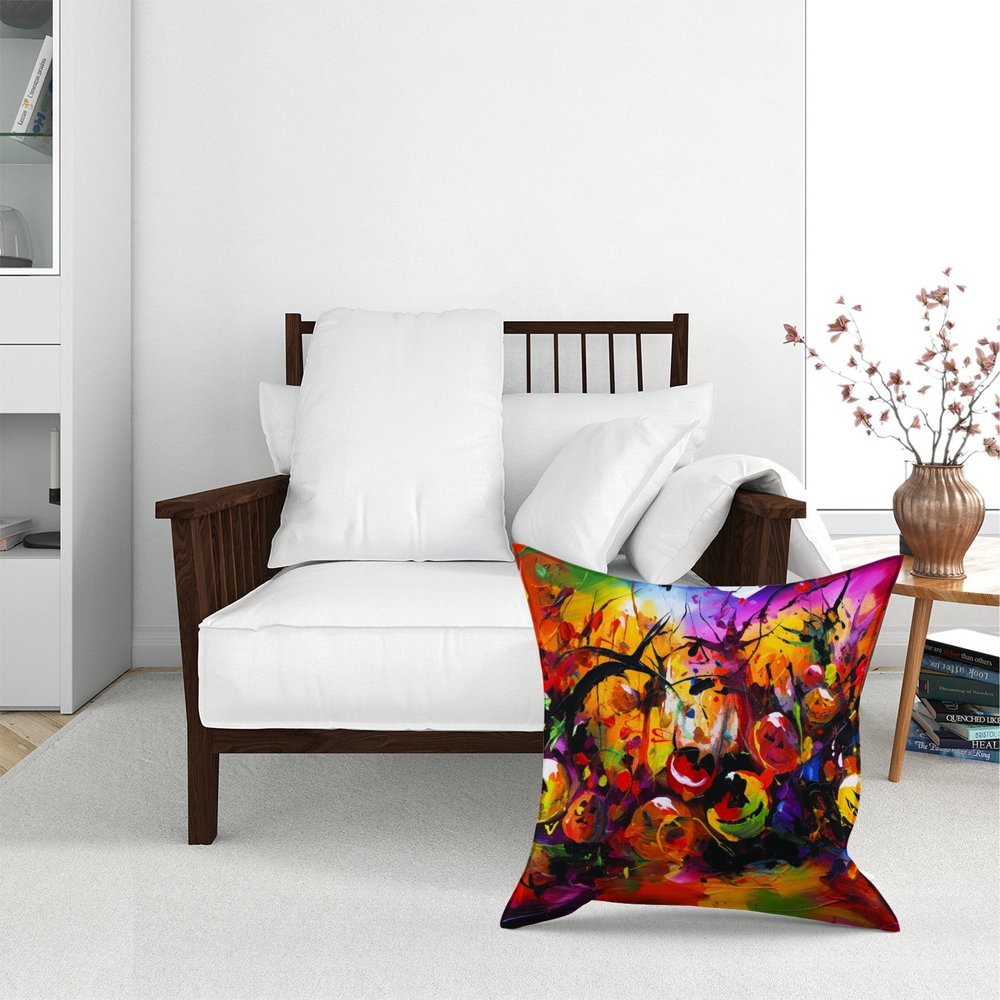 Abstract Halloween Painting Floor Cushion