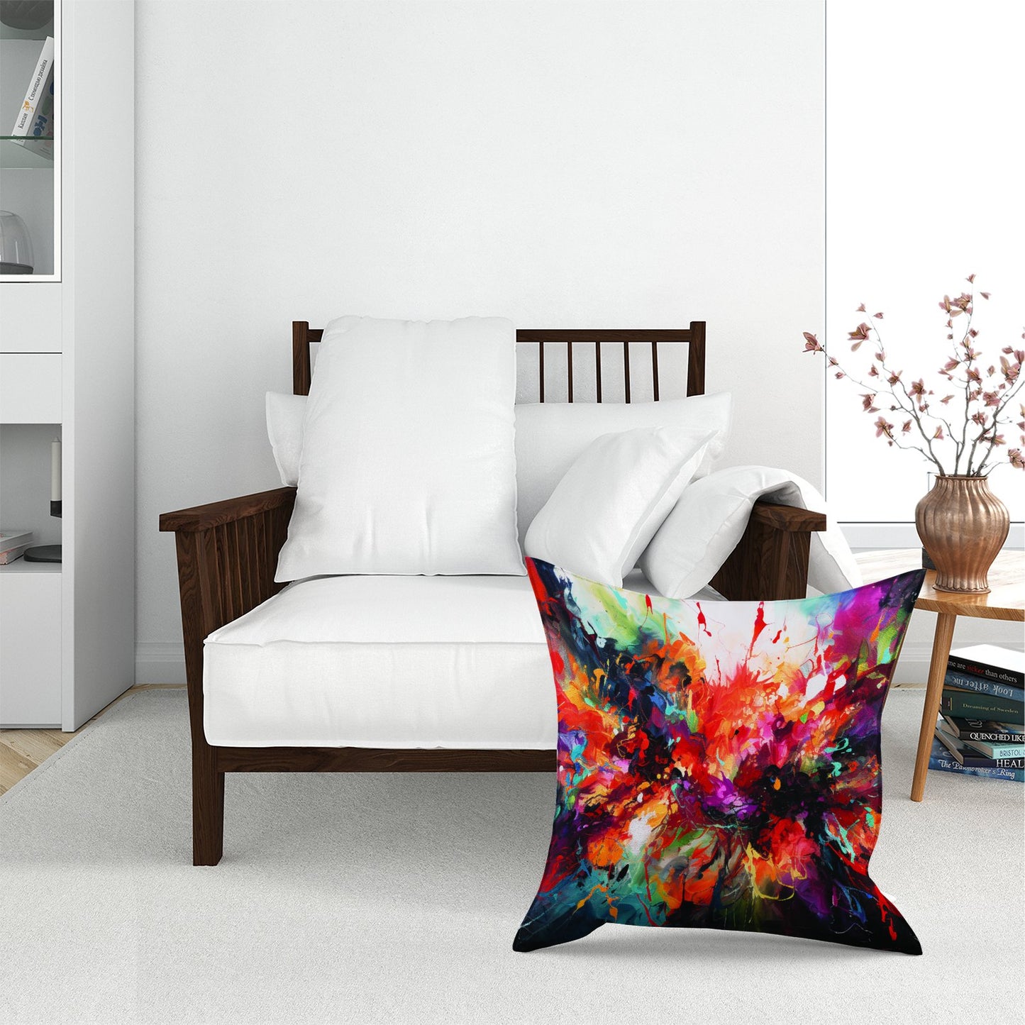 A Vibrant Abstract Painting Of Halloween Floor Cushion