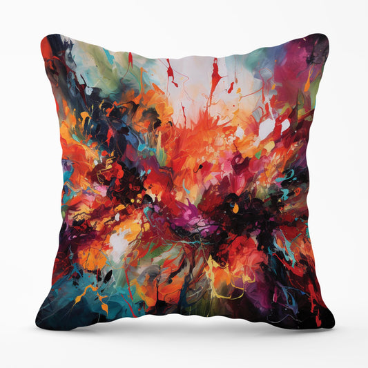 A Vibrant Abstract Painting Of Halloween Outdoor Cushion