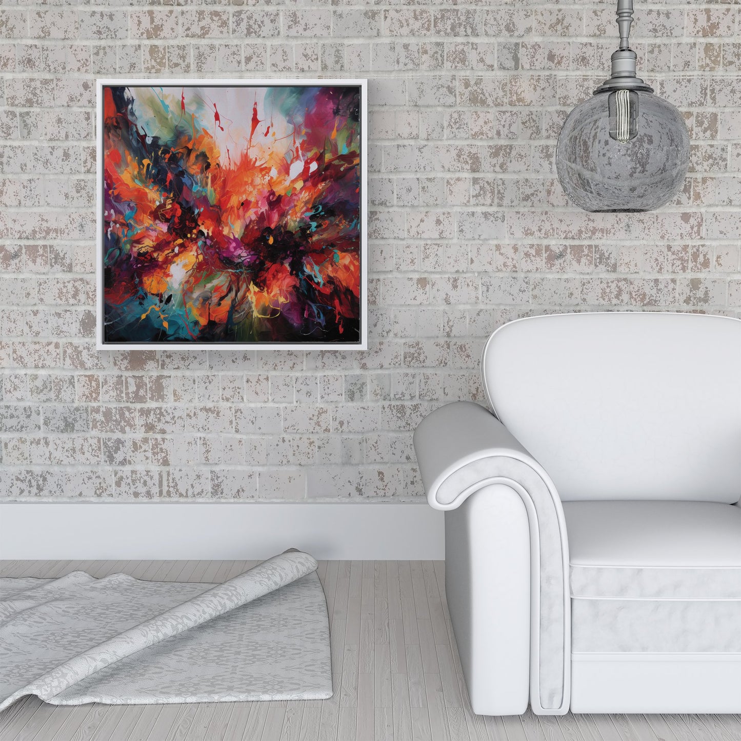 A Vibrant Abstract Painting Of Halloween Framed Canvas