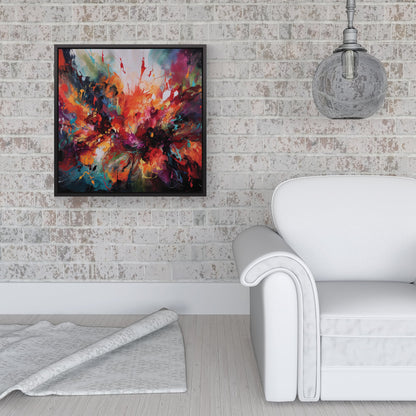 A Vibrant Abstract Painting Of Halloween Framed Canvas