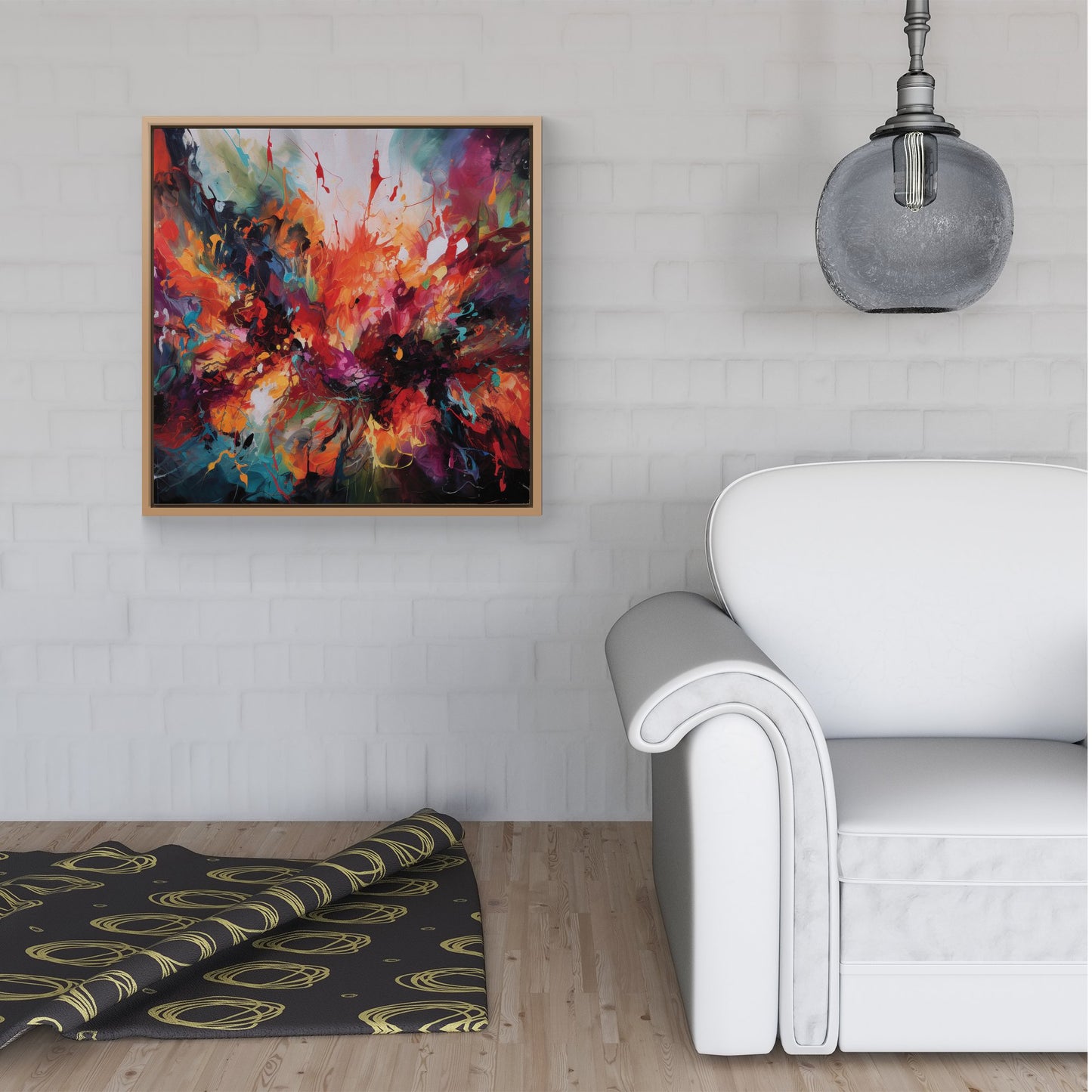 A Vibrant Abstract Painting Of Halloween Framed Canvas