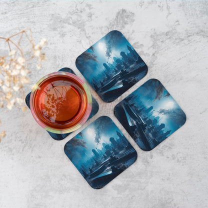 A Breathtaking Scene Of A Moonlit Graveyard Coasters